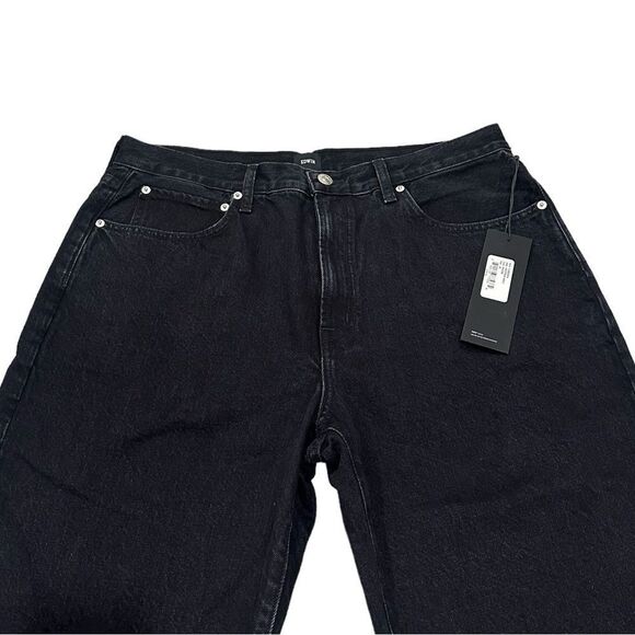 NWT Edwin Anthropologie Anderson Ankle Black Straight Leg Denim High Waist Jeans - Picture 6 of 8